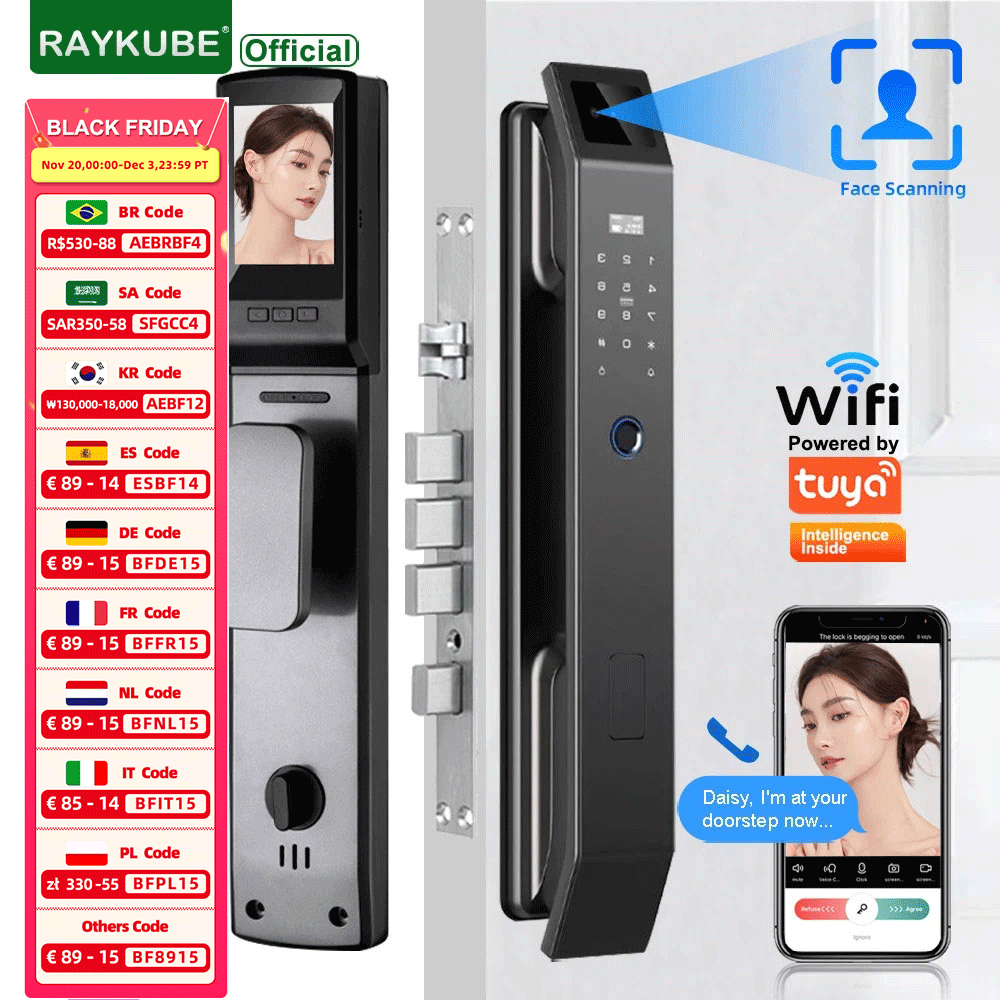 RAYKUBE DF14 Tuya WiFi 3D Face - đánh giá và giá Graded Card Display